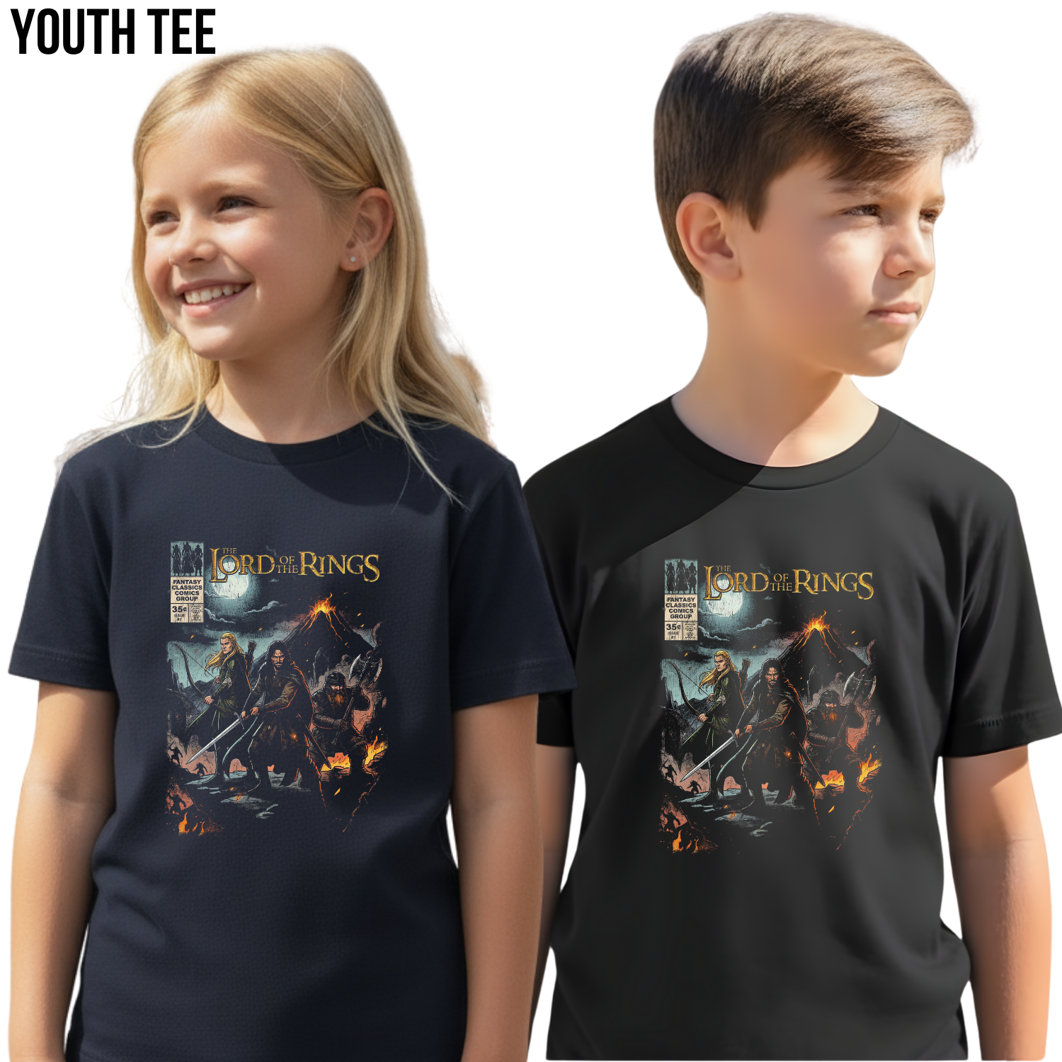 Lord of the Rings Comic Shirt – Aragorn, Legolas & Gimli Vintage Tee