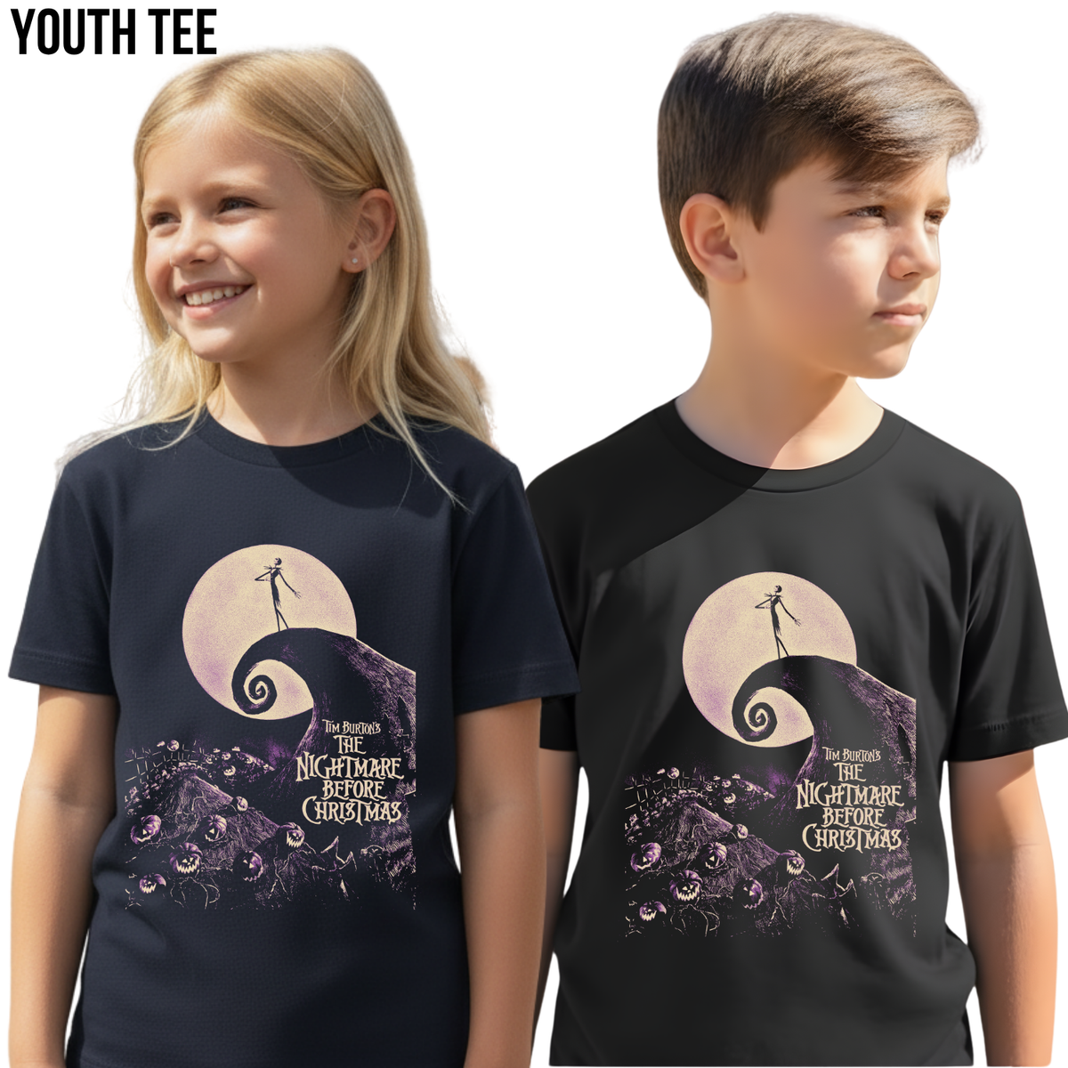 Nightmare Before Christmas Shirt – Tim Burton Nightmare Before Christmas Vintage Graphic Shirt, Jack Skellington Spiral Hill Tee, Disney Fan Gift, Halloween Movie Merch
