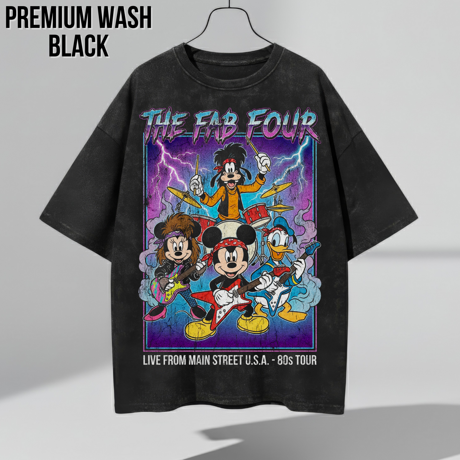 The Fab Four Disney Shirt – 80s Rock Band Mickey Goofy Donald Minnie Tee