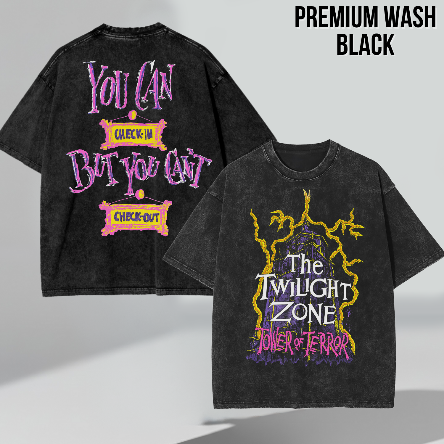 Tower of Terror Shirt – Twilight Zone Tower of Terror You Can Check In But You Can't Check Out Double Sided Tee, Disney World Ride Fan Gift, Hollywood Studios Shirt