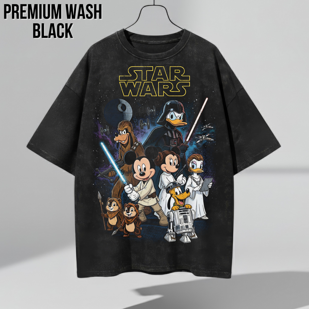 Vintage Disney Star Wars Shirt — Mickey Jedi Crossover Graphic