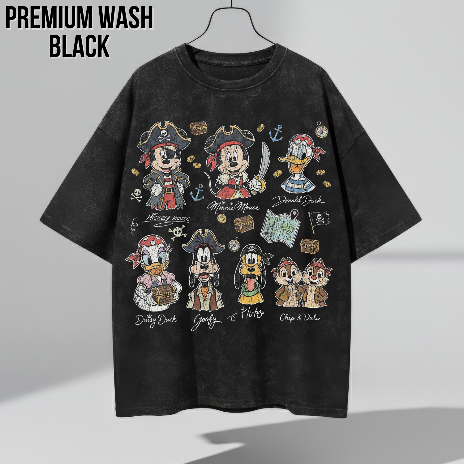 Disney Pirate Shirt – Mickey Mouse Minnie Goofy Donald Daisy Pluto Chip Dale Pirate Crew Tee, Disney Characters Pirate Shirt, Disney Fan Gift, Disney Vacation Shirt