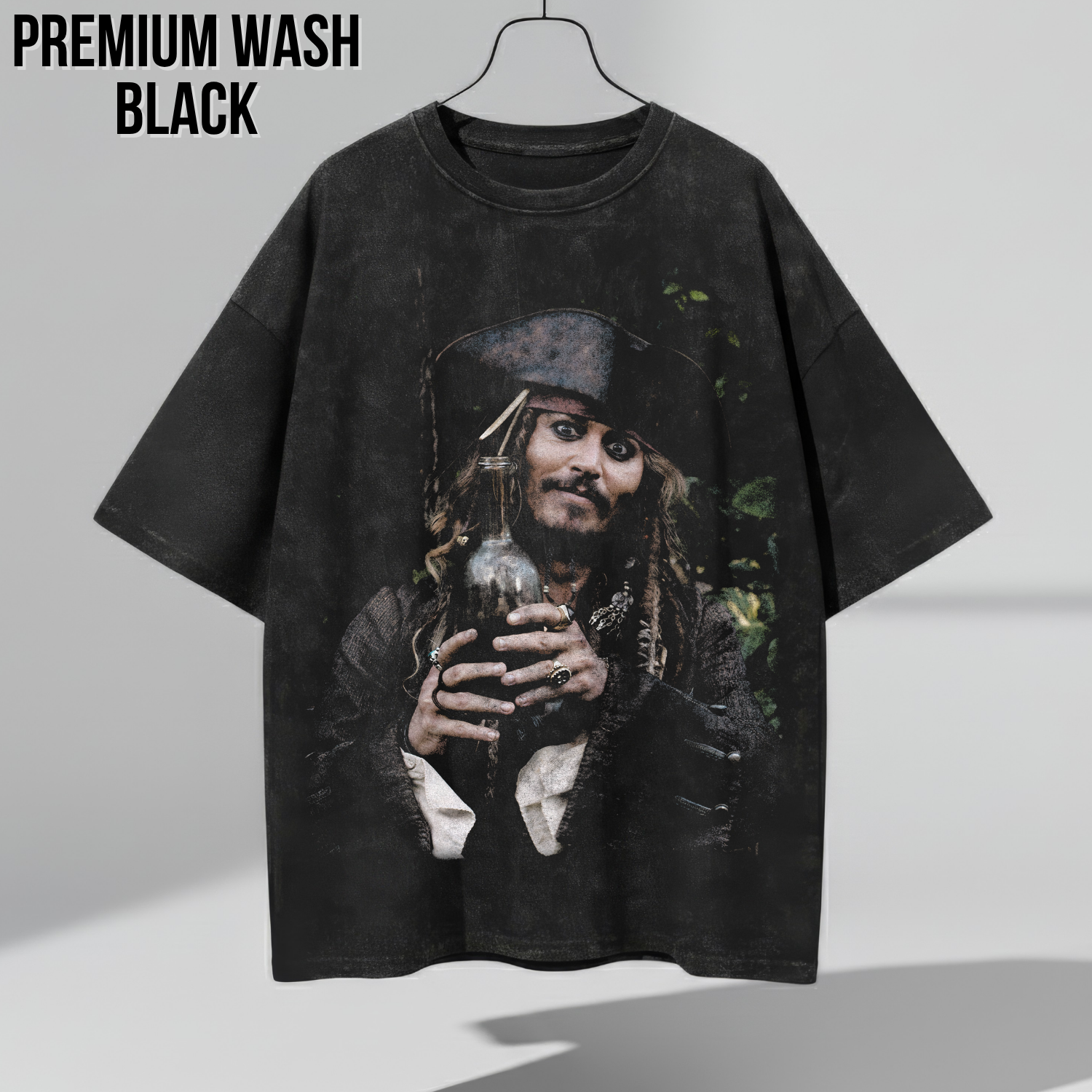 Jack Sparrow Shirt – Captain Jack Sparrow Rum Bottle Portrait Tee, Pirates of the Caribbean Fan Gift, Johnny Depp Jack Sparrow Graphic Shirt, Disney Pirates Shirt