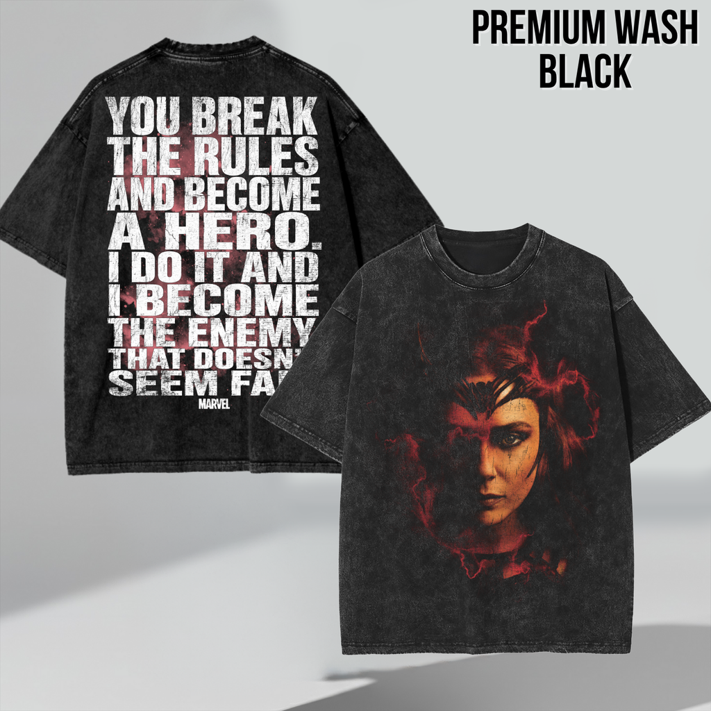 Scarlet Witch Shirt – Wanda Maximoff You Break The Rules And Become A Hero Tee, Scarlet Witch Marvel Fan Gift, Doctor Strange Multiverse Graphic Shirt, Marvel Villain Shirt
