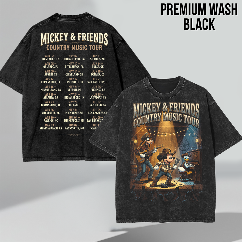 Mickey & Friends Country Music Tour Shirt – Mickey, Donald, Goofy Western Concert Tee