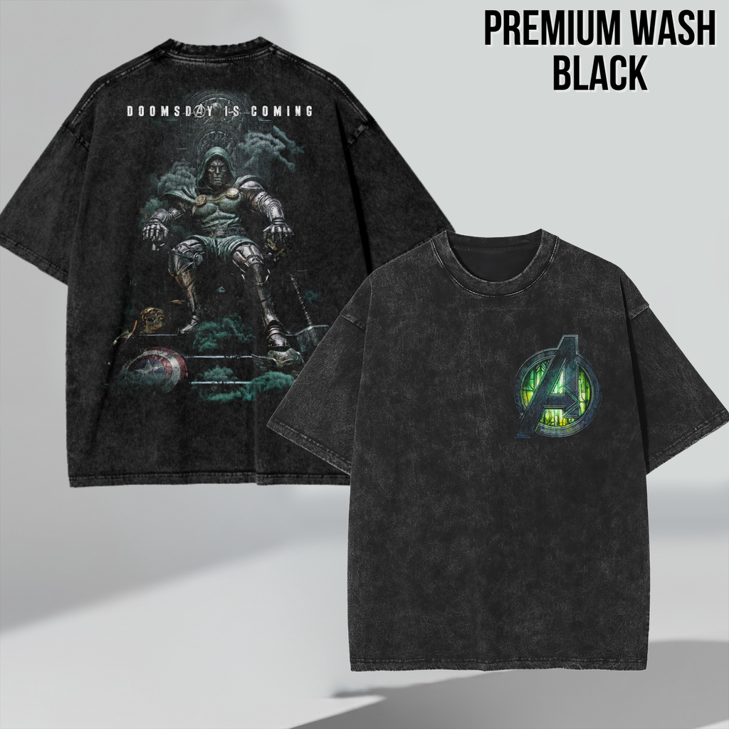 Doctor Doom Shirt – Avengers Doomsday Is Coming Doctor Doom Thron Doppelseitiges T-Shirt, Doctor Doom Marvel Fan-Geschenk, Avengers Doomsday Grafik-Shirt, MCU Bösewicht Shirt