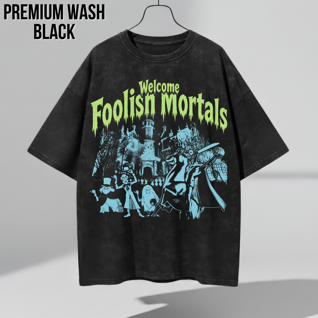 Haunted Mansion Shirt – Welcome Foolish Mortals Haunted Mansion Headless Horseman Hitchhiking Ghosts Tee, Walt Disney World Halloween Shirt, Disney Haunted Mansion Fan Gift