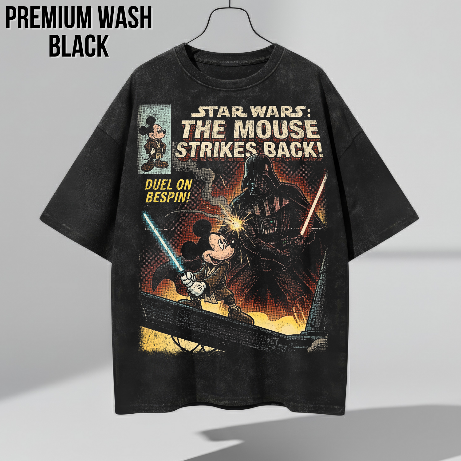 Star Wars Mickey vs Vader Shirt – The Mouse Strikes Back Vintage Comic Tee