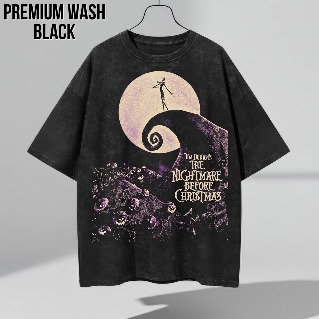Nightmare Before Christmas Shirt – Tim Burton Nightmare Before Christmas Vintage Graphic Shirt, Jack Skellington Spiral Hill Tee, Disney Fan Gift, Halloween Movie Merch