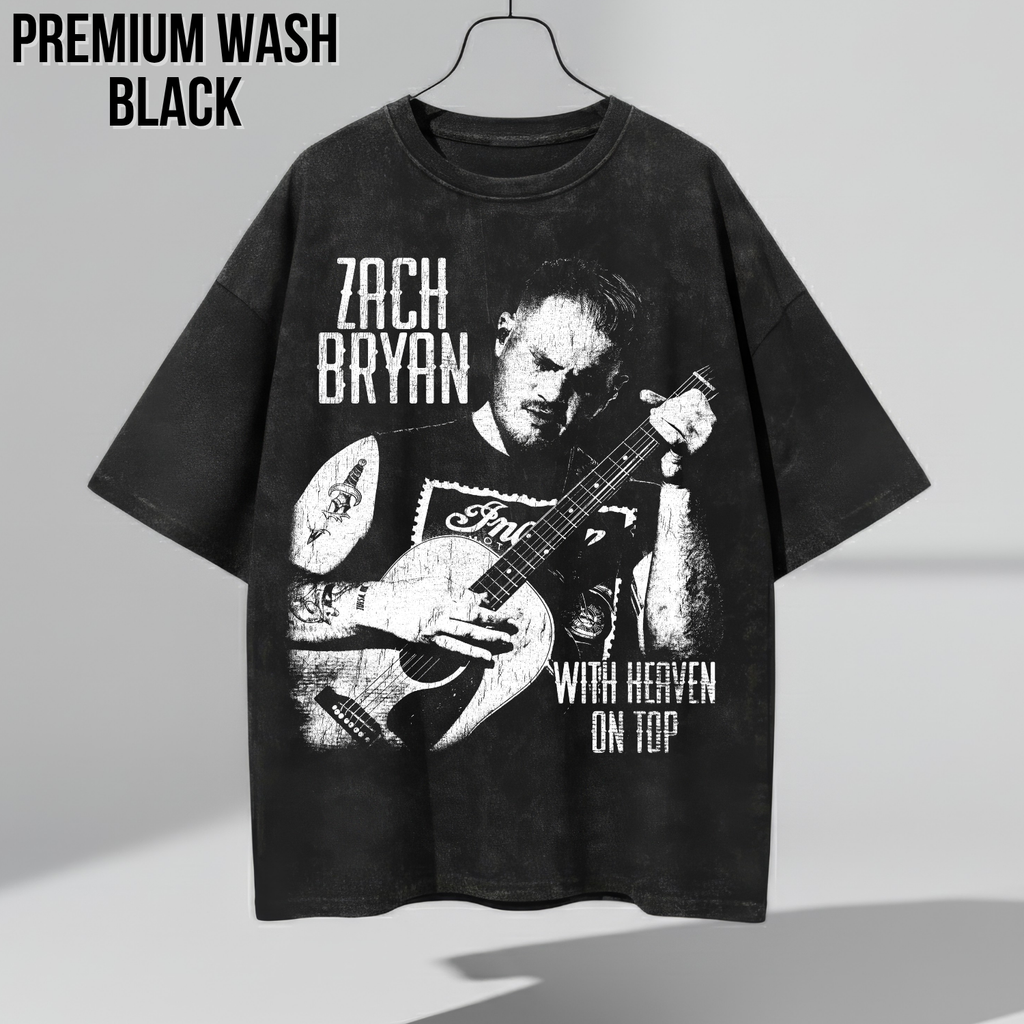 Vintage Zach Bryan Shirt – With Heaven On Top Tee
