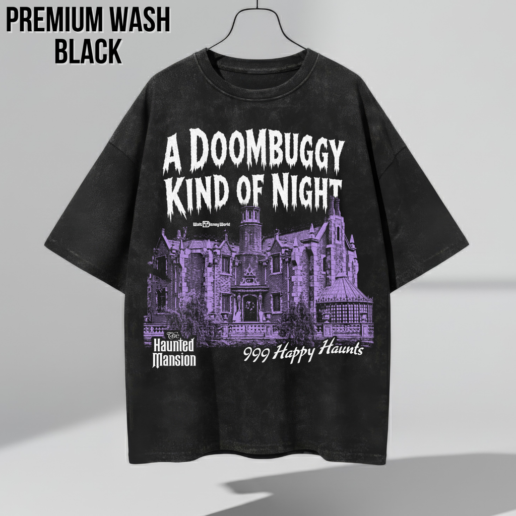 Haunted Mansion Shirt – A Doombuggy Kind of Night Haunted Mansion Tee, 999 Happy Haunts Graphic Shirt, Disney Haunted Mansion Fan Gift, Walt Disney World Halloween Shirt