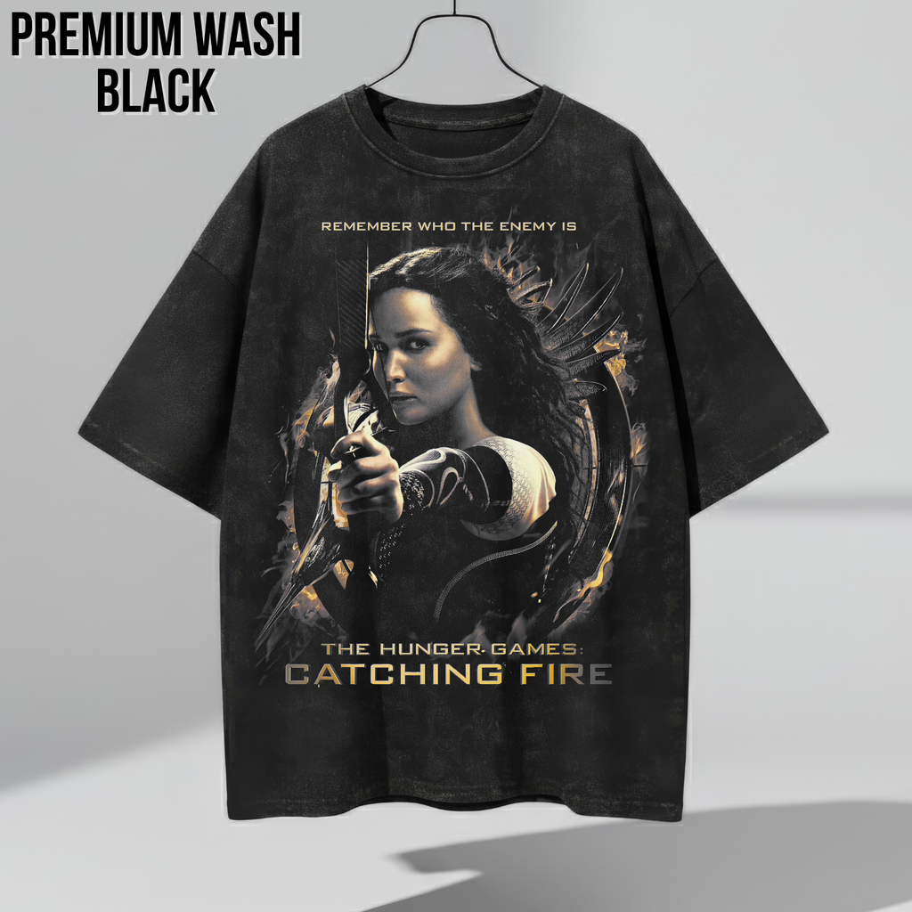 Hunger Games Catching Fire Shirt – Katniss Mockingjay Poster Graphic Tee, Katniss Everdeen Fan Gift