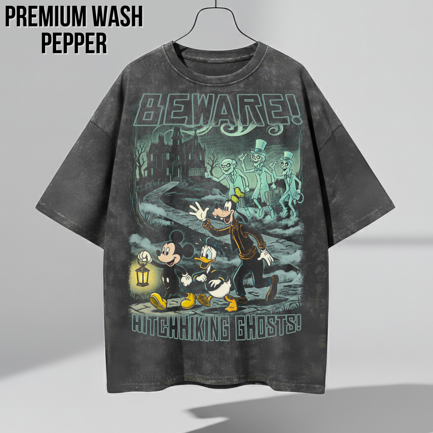 Haunted Mansion Shirt – Mickey, Donald & Goofy Hitchhiking Ghosts Vintage Tee