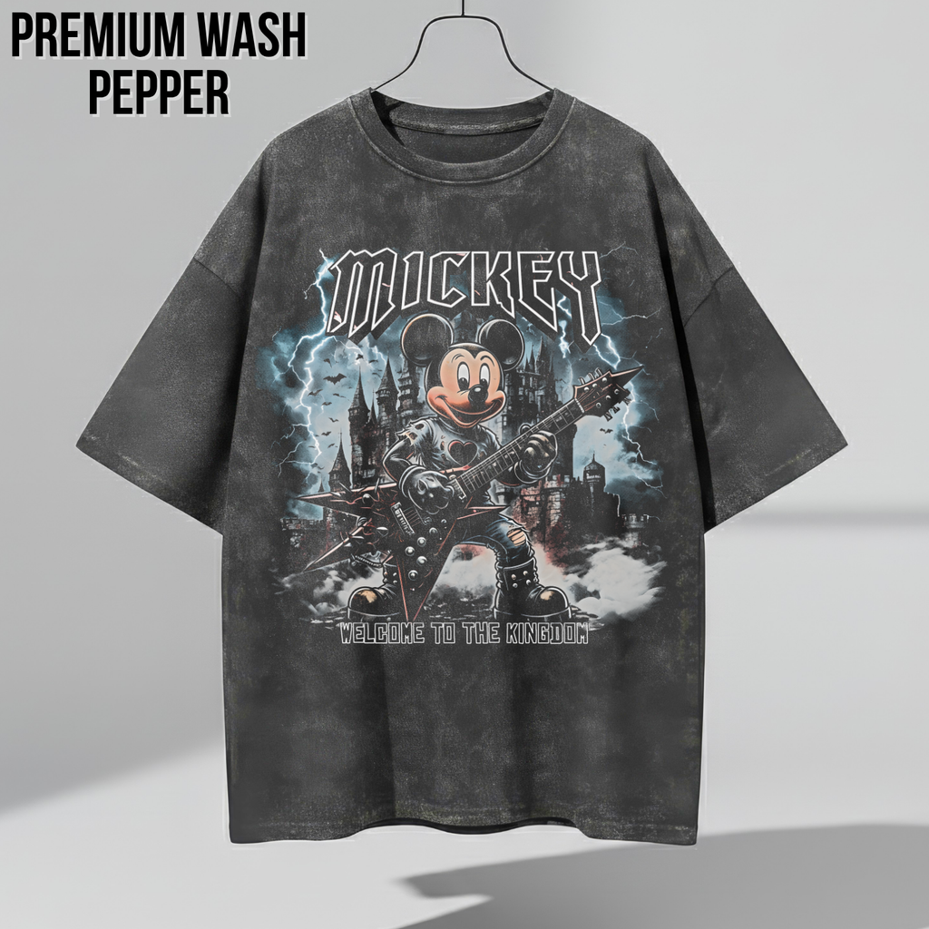Disney Mickey Mouse Shirt – Welcome To The Kingdom Rock Tee, Mickey Mouse Heavy Metal Graphic Tee