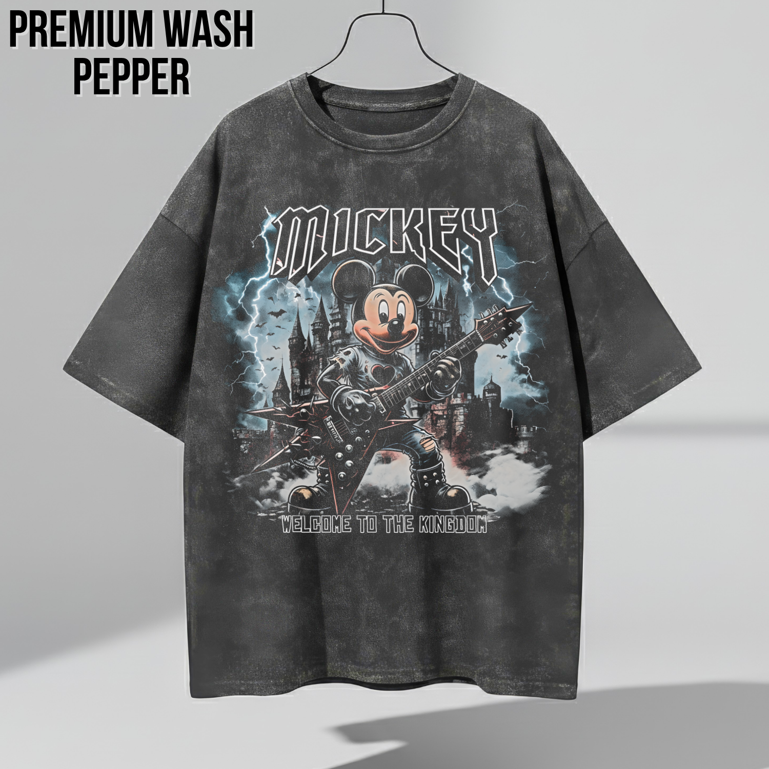 Disney Mickey Mouse Shirt – Welcome To The Kingdom Rock Tee, Mickey Mouse Heavy Metal Graphic Tee