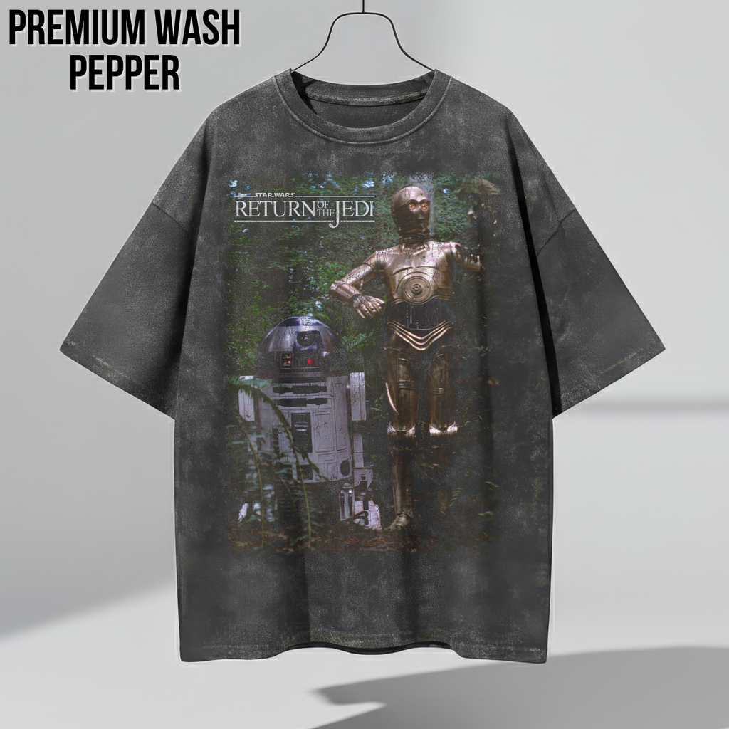 Star Wars Return Of The Jedi Shirt – R2-D2 and C-3PO Endor Graphic Tee, Star Wars Fan Gift, Return Of The Jedi Droids Shirt