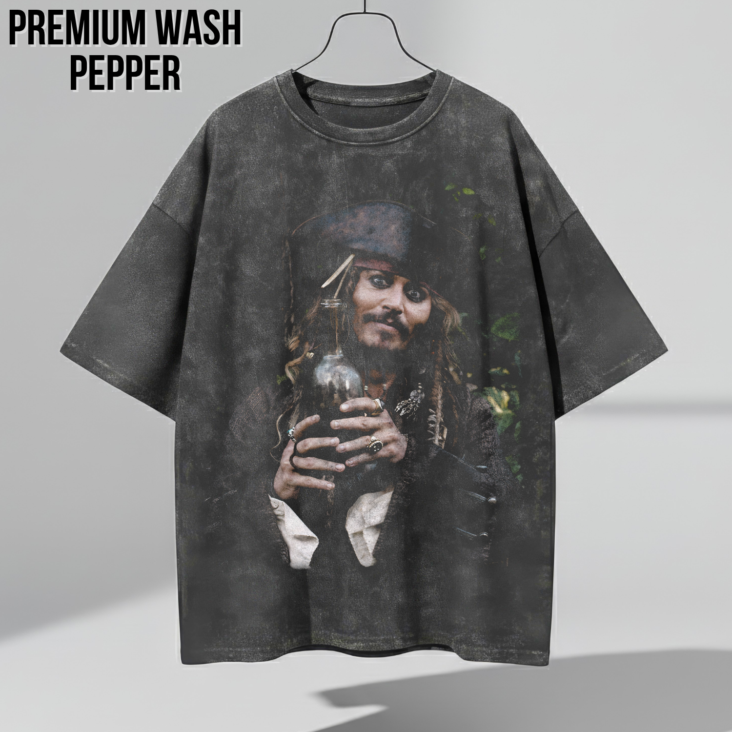 Jack Sparrow Shirt – Captain Jack Sparrow Rum Bottle Portrait Tee, Pirates of the Caribbean Fan Gift, Johnny Depp Jack Sparrow Graphic Shirt, Disney Pirates Shirt