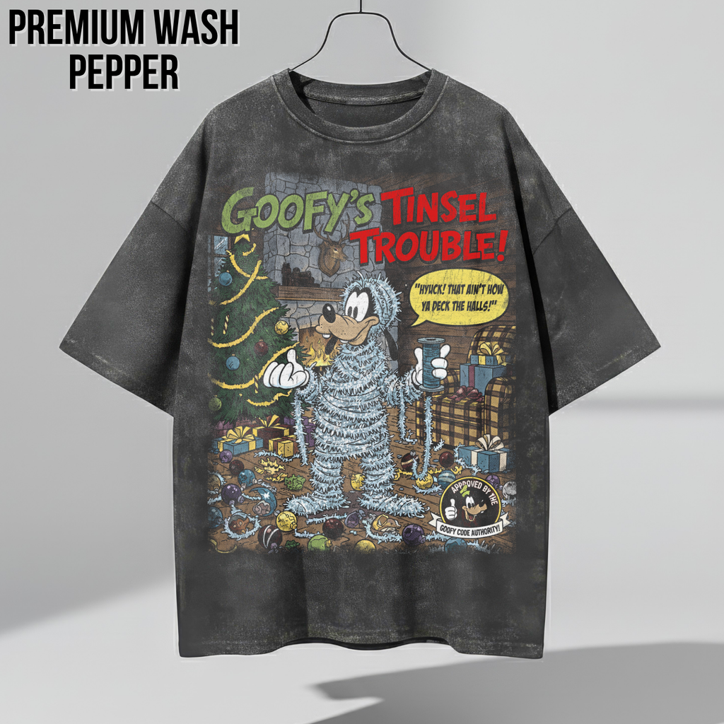 Goofy Christmas Shirt – Goofy's Tinsel Trouble Vintage Comic Graphic Shirt, Disney Goofy Holiday Fan Gift, Disney Christmas Comic Shirt, Disney Holiday Merch
