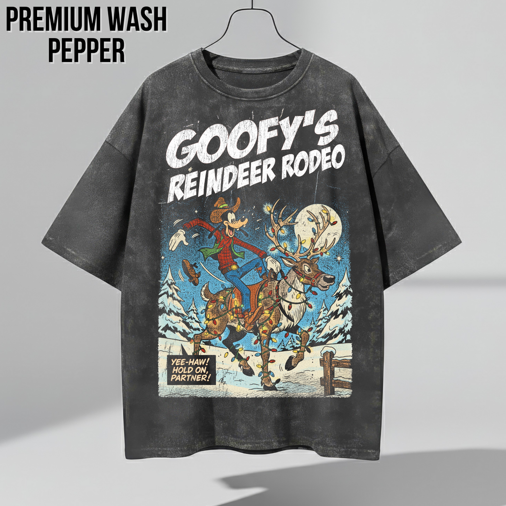 Goofy Reindeer Rodeo Shirt – Vintage Christmas Disney Graphic