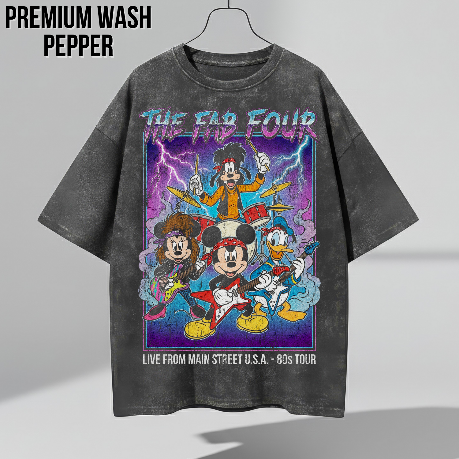 The Fab Four Disney Shirt – 80s Rock Band Mickey Goofy Donald Minnie Tee