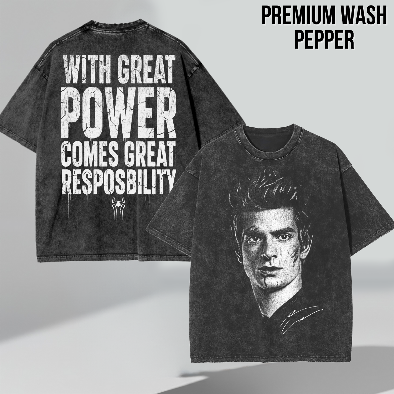 Andrew Garfield Spider-Man Shirt | With Great Power Comes Great Responsibility Tee