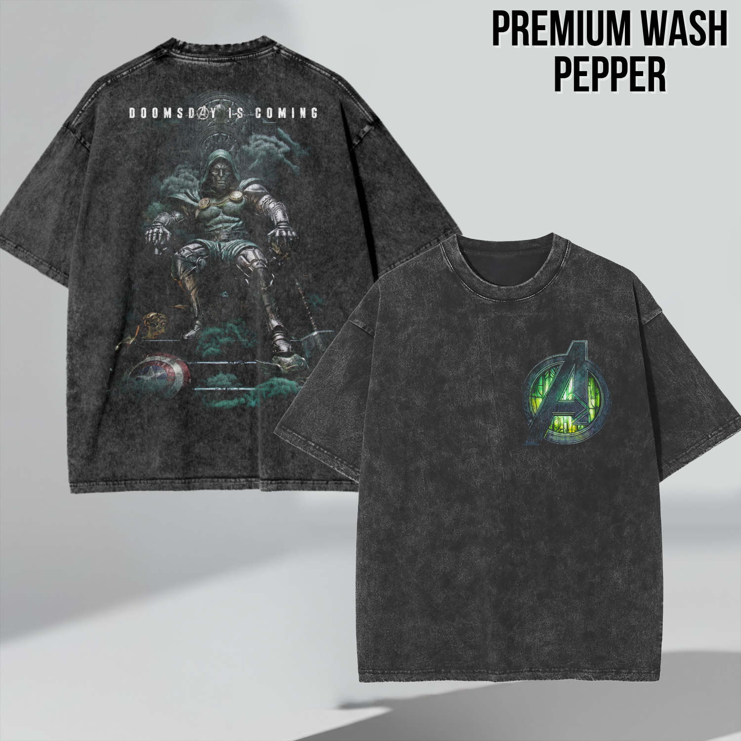 Doctor Doom Shirt – Avengers Doomsday Is Coming Doctor Doom Thron Doppelseitiges T-Shirt, Doctor Doom Marvel Fan-Geschenk, Avengers Doomsday Grafik-Shirt, MCU Bösewicht Shirt