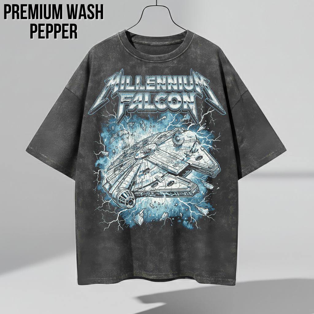 Millennium Falcon Heavy Metal Shirt — Star Wars Vintage Metal Band Tee