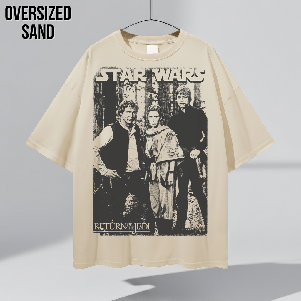 Star Wars Return Of The Jedi Shirt – Han Leia Luke Endor Graphic Tee, Star Wars Fan Gift, Original Trilogy Black and White Tee