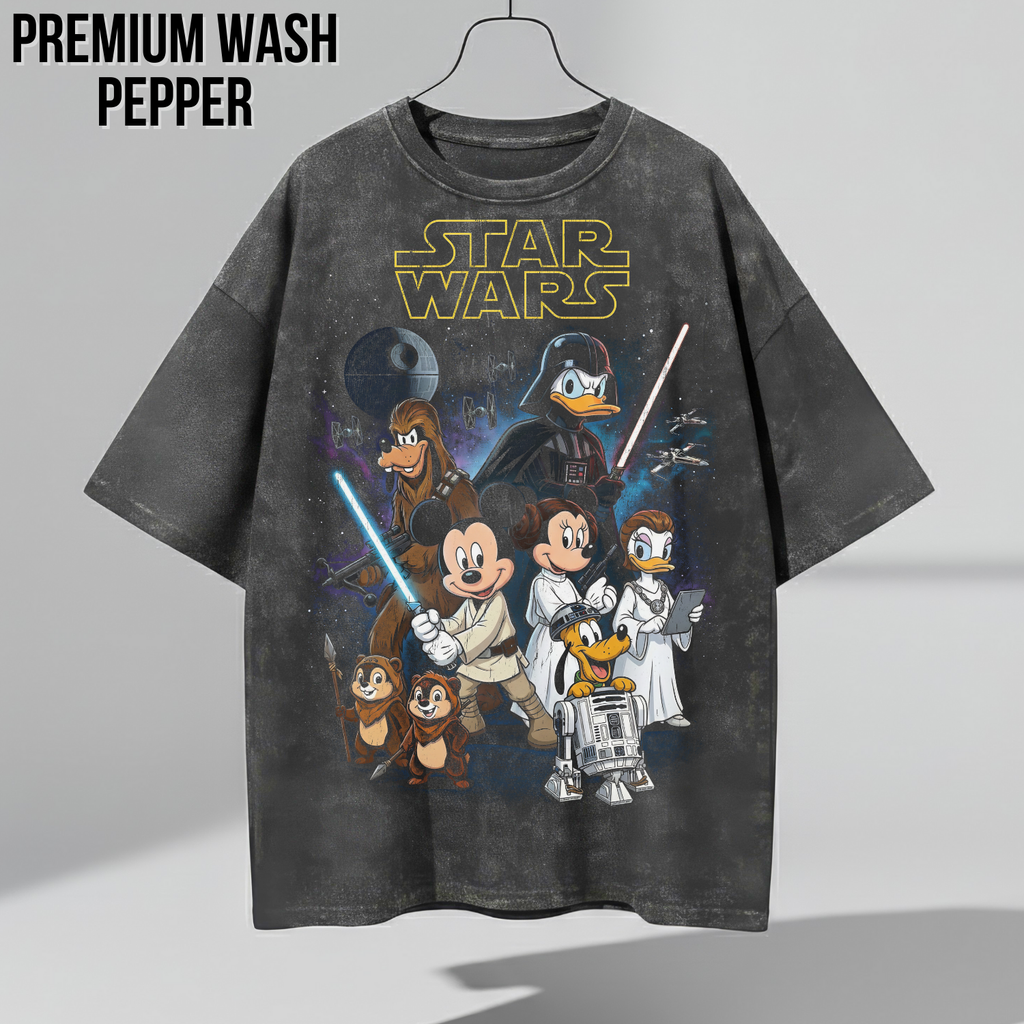 Vintage Disney Star Wars Shirt — Mickey Jedi Crossover Graphic
