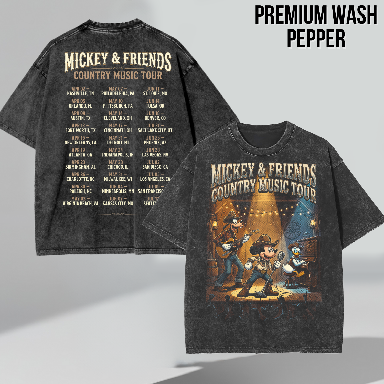 Mickey & Friends Country Music Tour Shirt – Mickey, Donald, Goofy Western Concert Tee