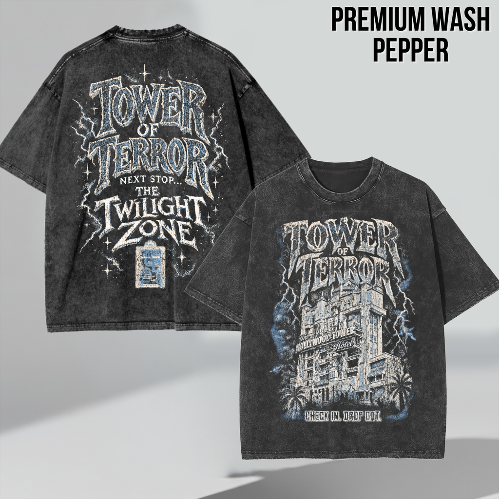 Tower of Terror Shirt – Hollywood Tower Hotel Double Sided Disney Ride Graphic Shirt, Disney Parks Fan Gift, Vintage Tower of Terror Twilight Zone Shirt, Retro Disney Attraction Merch