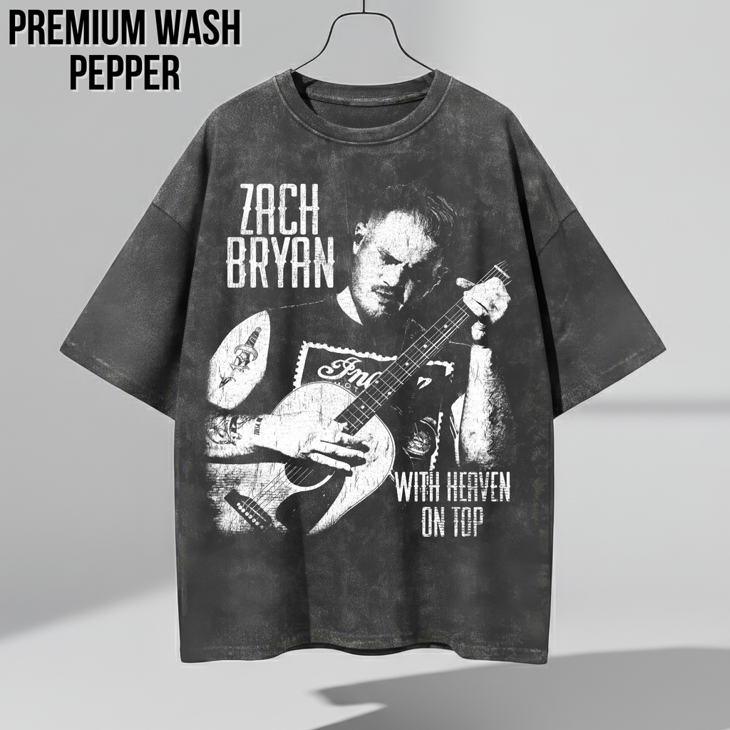 Vintage Zach Bryan Shirt – With Heaven On Top Tee