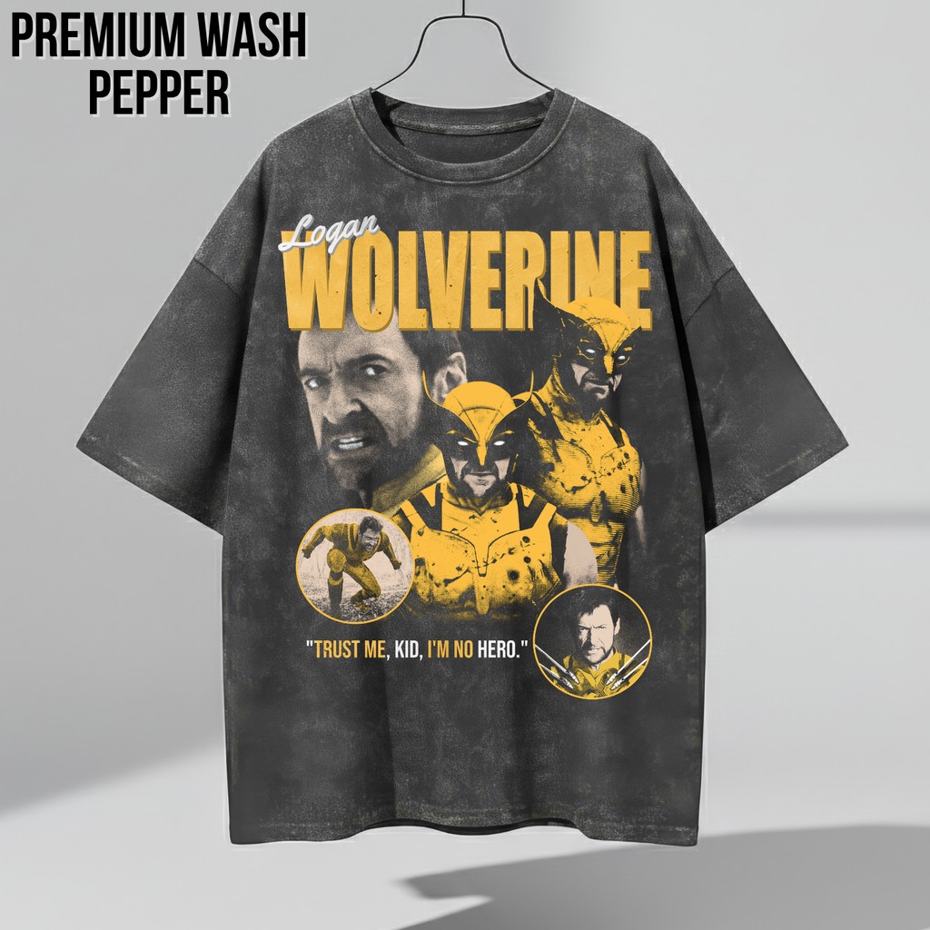 Wolverine Shirt – Logan Wolverine Trust Me Kid I'm No Hero Collage Tee, Hugh Jackman Wolverine Fan Gift, X-Men Wolverine Graphic Shirt, Marvel Mutant Tee