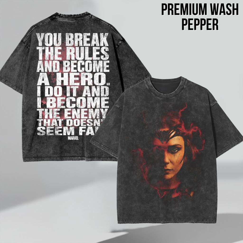 Scarlet Witch Shirt – Wanda Maximoff You Break The Rules And Become A Hero Tee, Scarlet Witch Marvel Fan Gift, Doctor Strange Multiverse Graphic Shirt, Marvel Villain Shirt