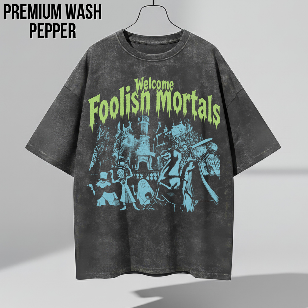 Haunted Mansion Shirt – Welcome Foolish Mortals Haunted Mansion Headless Horseman Hitchhiking Ghosts Tee, Walt Disney World Halloween Shirt, Disney Haunted Mansion Fan Gift