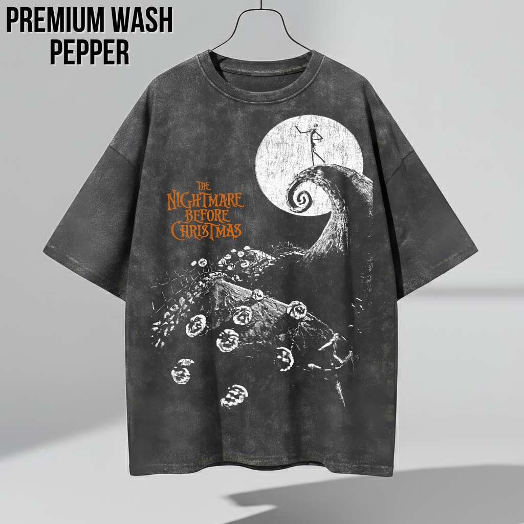 Nightmare Before Christmas Shirt – Tim Burton Nightmare Before Christmas Vintage Graphic Shirt, Jack Skellington Spiral Hill Moon Tee, Disney Halloween Fan Gift, Halloween Movie Merch