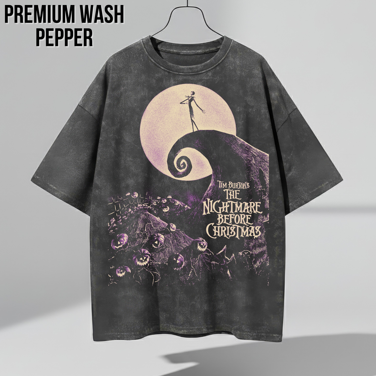 Nightmare Before Christmas Shirt – Tim Burton Nightmare Before Christmas Vintage Graphic Shirt, Jack Skellington Spiral Hill Tee, Disney Fan Gift, Halloween Movie Merch