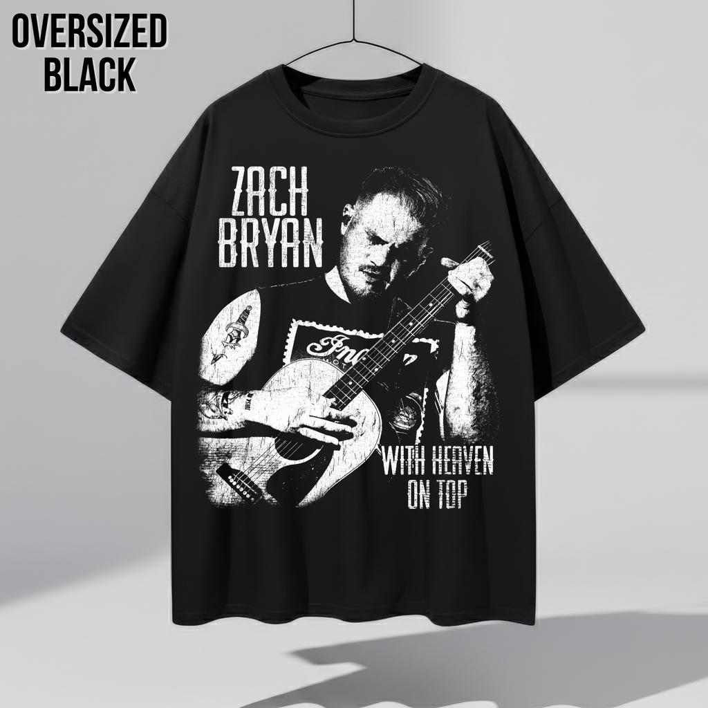 Vintage Zach Bryan Shirt – With Heaven On Top Tee