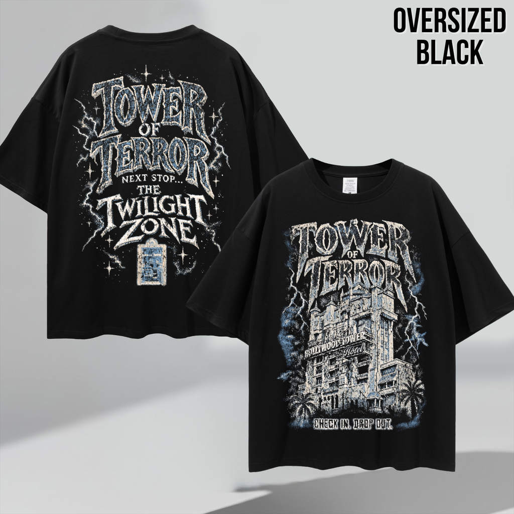 Tower of Terror Shirt – Hollywood Tower Hotel Double Sided Disney Ride Graphic Shirt, Disney Parks Fan Gift, Vintage Tower of Terror Twilight Zone Shirt, Retro Disney Attraction Merch