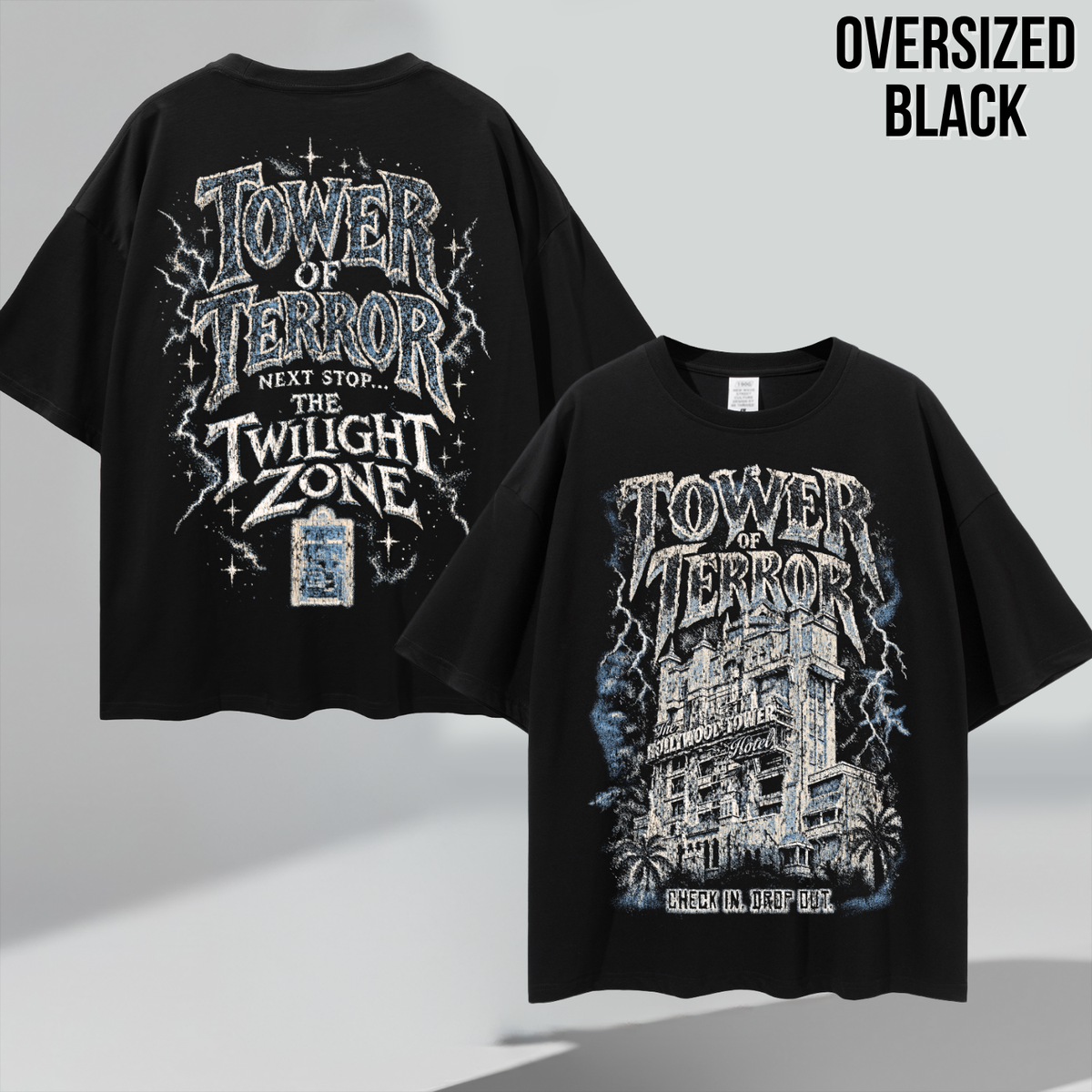 Tower of Terror Shirt – Hollywood Tower Hotel Double Sided Disney Ride Graphic Shirt, Disney Parks Fan Gift, Vintage Tower of Terror Twilight Zone Shirt, Retro Disney Attraction Merch