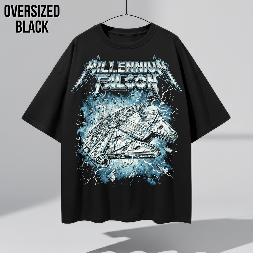 Millennium Falcon Heavy Metal Shirt — Star Wars Vintage Metal Band Tee