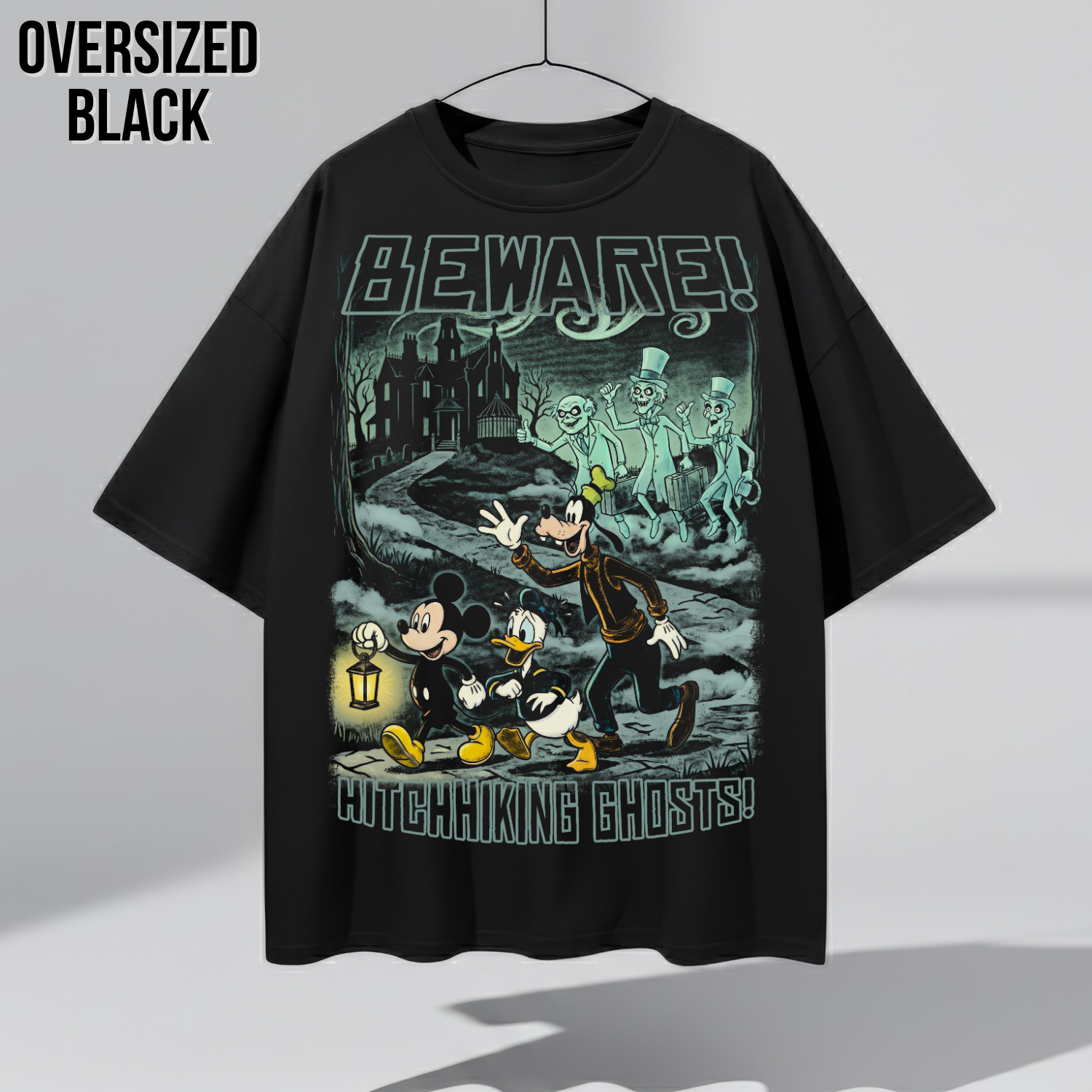 Haunted Mansion Shirt – Mickey, Donald & Goofy Hitchhiking Ghosts Vintage Tee