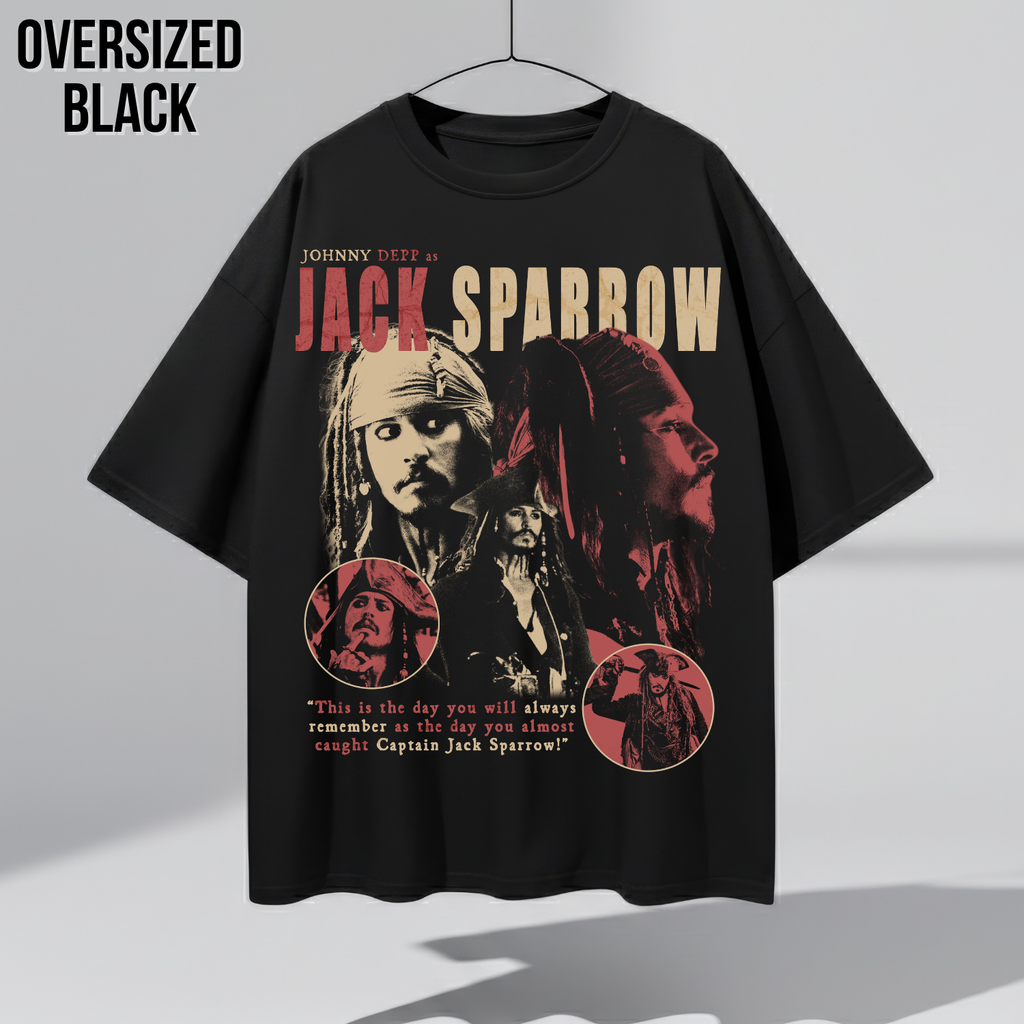 Jack Sparrow Shirt – Johnny Depp as Jack Sparrow Collage Tee, Pirates of the Caribbean Fan Gift, Captain Jack Sparrow Graphic Shirt, Disney Pirates Shirt