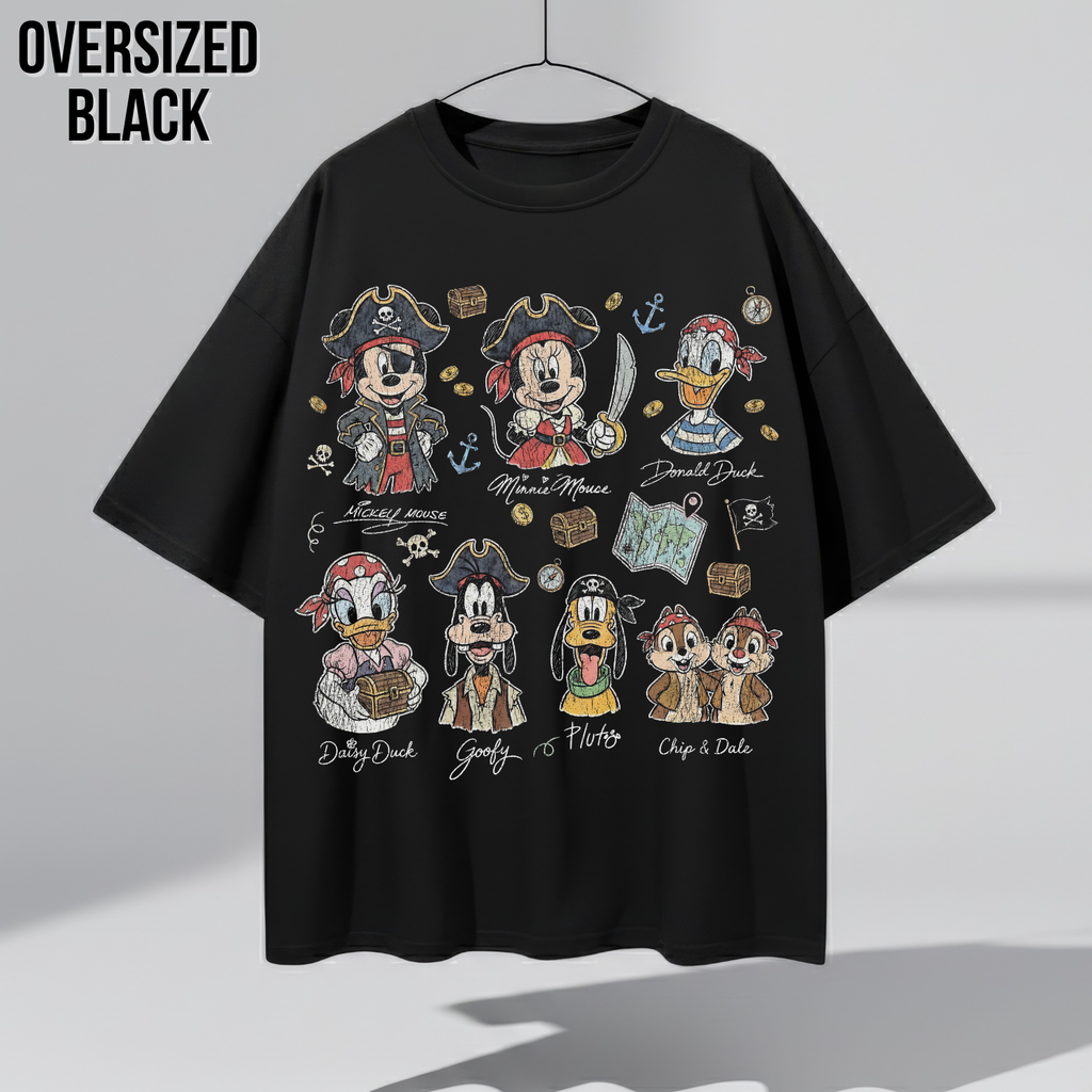 Disney Pirate Shirt – Mickey Mouse Minnie Goofy Donald Daisy Pluto Chip Dale Pirate Crew Tee, Disney Characters Pirate Shirt, Disney Fan Gift, Disney Vacation Shirt