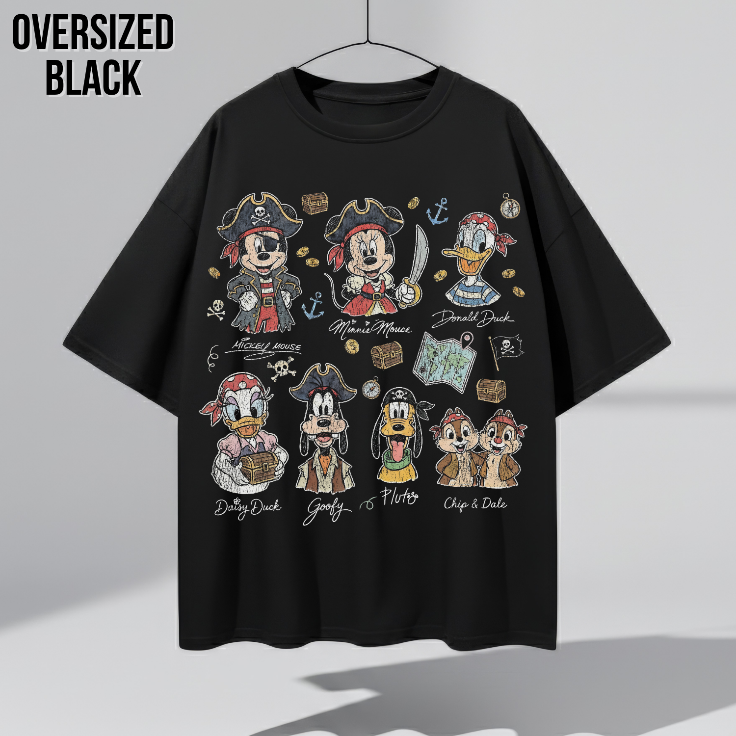 Disney Pirate Shirt – Mickey Mouse Minnie Goofy Donald Daisy Pluto Chip Dale Pirate Crew Tee, Disney Characters Pirate Shirt, Disney Fan Gift, Disney Vacation Shirt