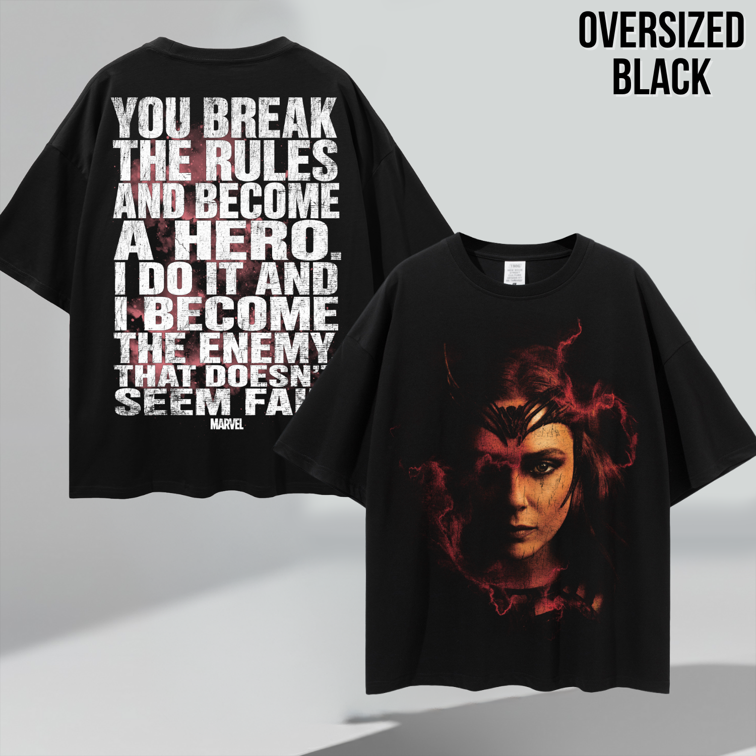 Scarlet Witch Shirt – Wanda Maximoff You Break The Rules And Become A Hero Tee, Scarlet Witch Marvel Fan Gift, Doctor Strange Multiverse Graphic Shirt, Marvel Villain Shirt