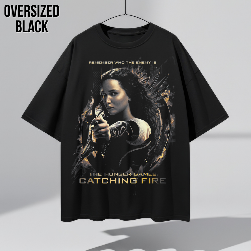Hunger Games Catching Fire Shirt – Katniss Mockingjay Poster Graphic Tee, Katniss Everdeen Fan Gift