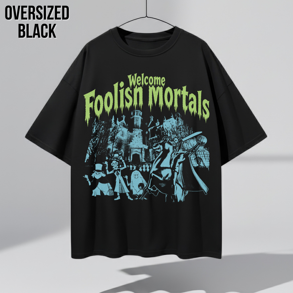 Haunted Mansion Shirt – Welcome Foolish Mortals Haunted Mansion Headless Horseman Hitchhiking Ghosts Tee, Walt Disney World Halloween Shirt, Disney Haunted Mansion Fan Gift
