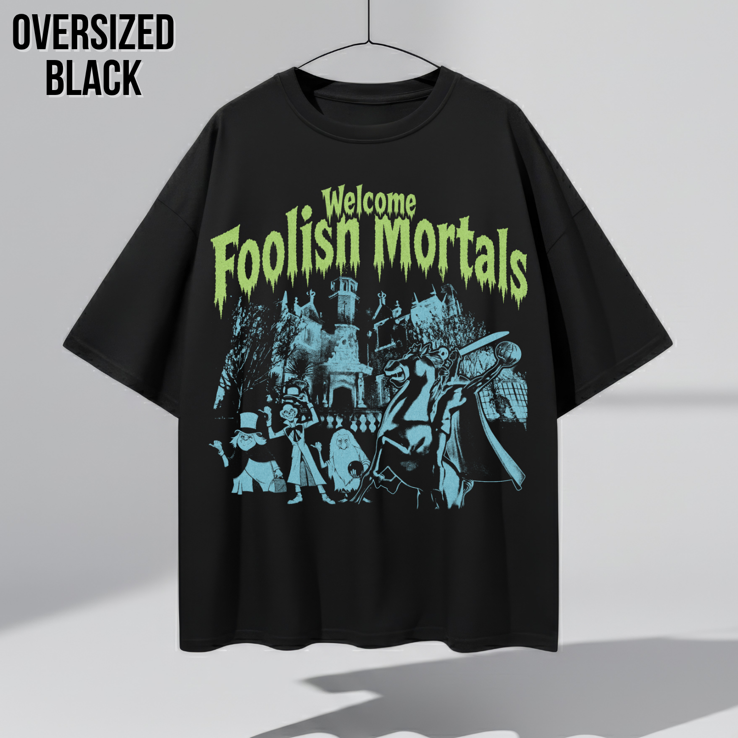 Haunted Mansion Shirt – Welcome Foolish Mortals Haunted Mansion Headless Horseman Hitchhiking Ghosts Tee, Walt Disney World Halloween Shirt, Disney Haunted Mansion Fan Gift
