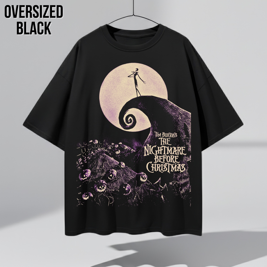 Nightmare Before Christmas Shirt – Tim Burton Nightmare Before Christmas Vintage Graphic Shirt, Jack Skellington Spiral Hill Tee, Disney Fan Gift, Halloween Movie Merch